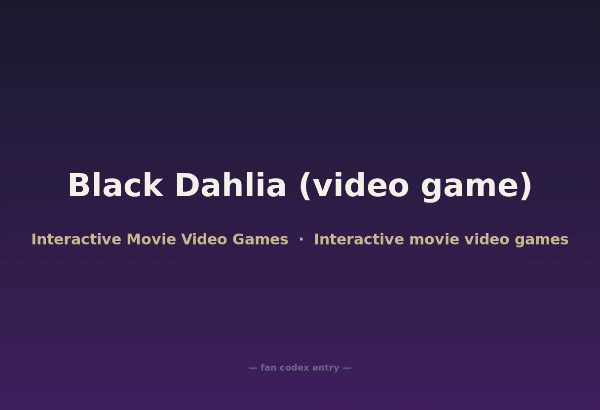 Black Dahlia (video game)