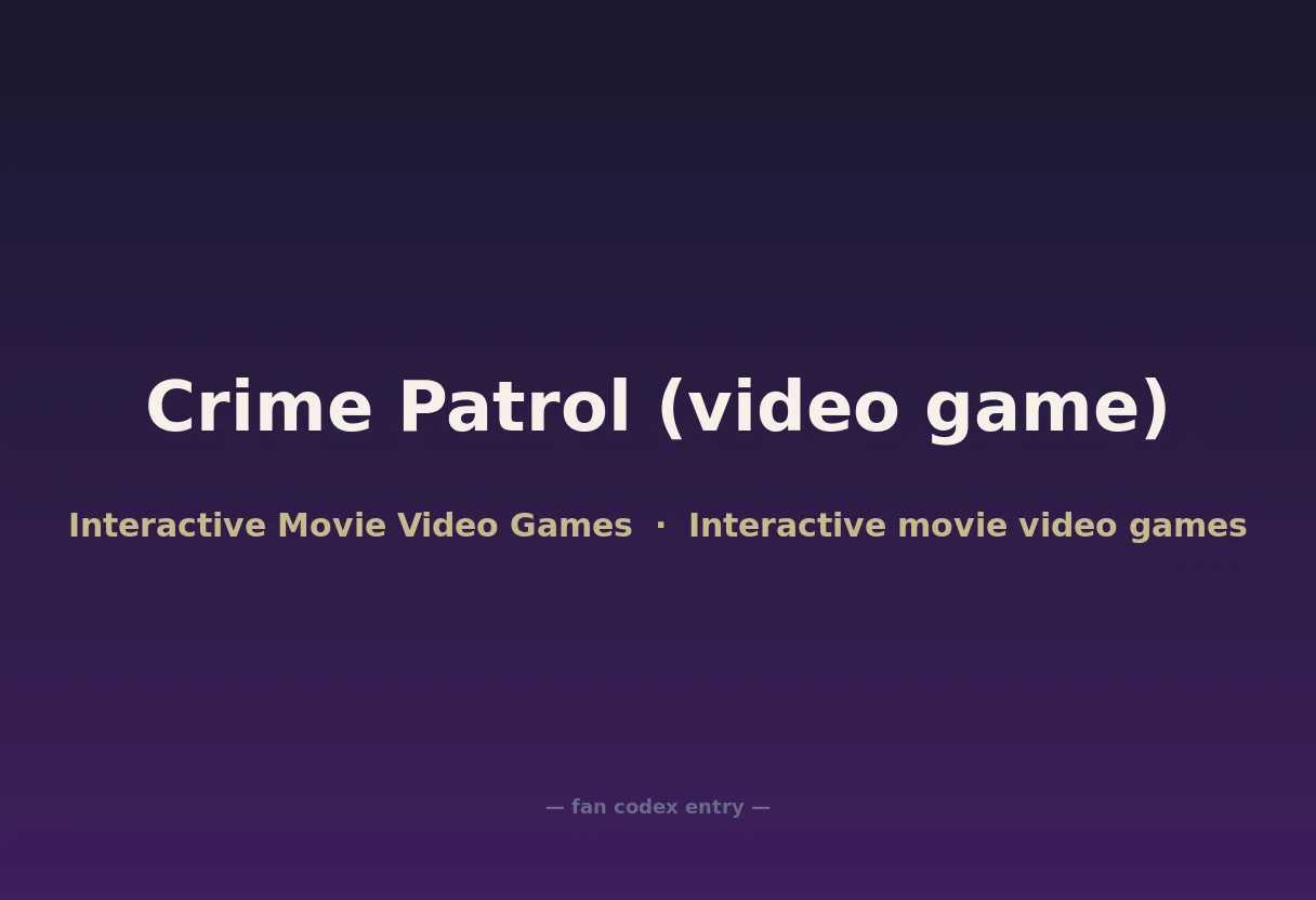 Crime Patrol (video game)