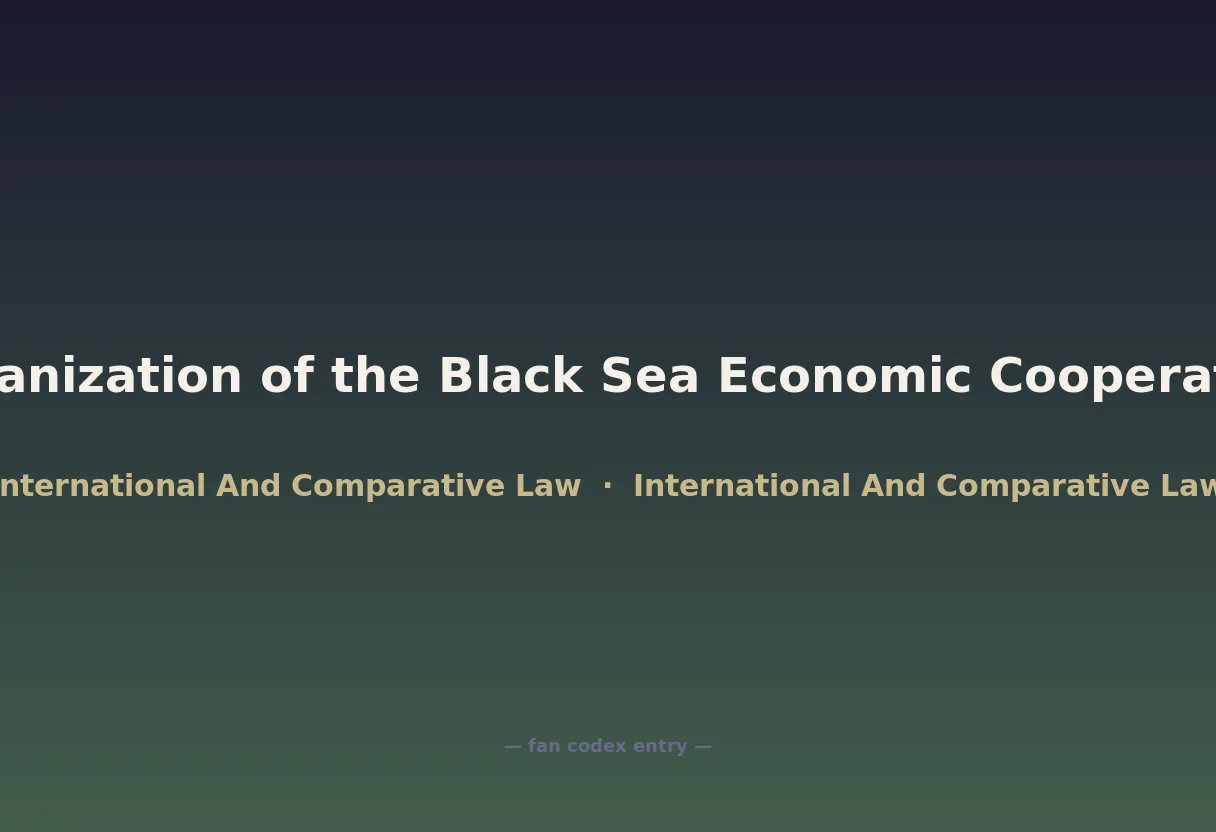 Organization of the Black Sea Economic Cooperation