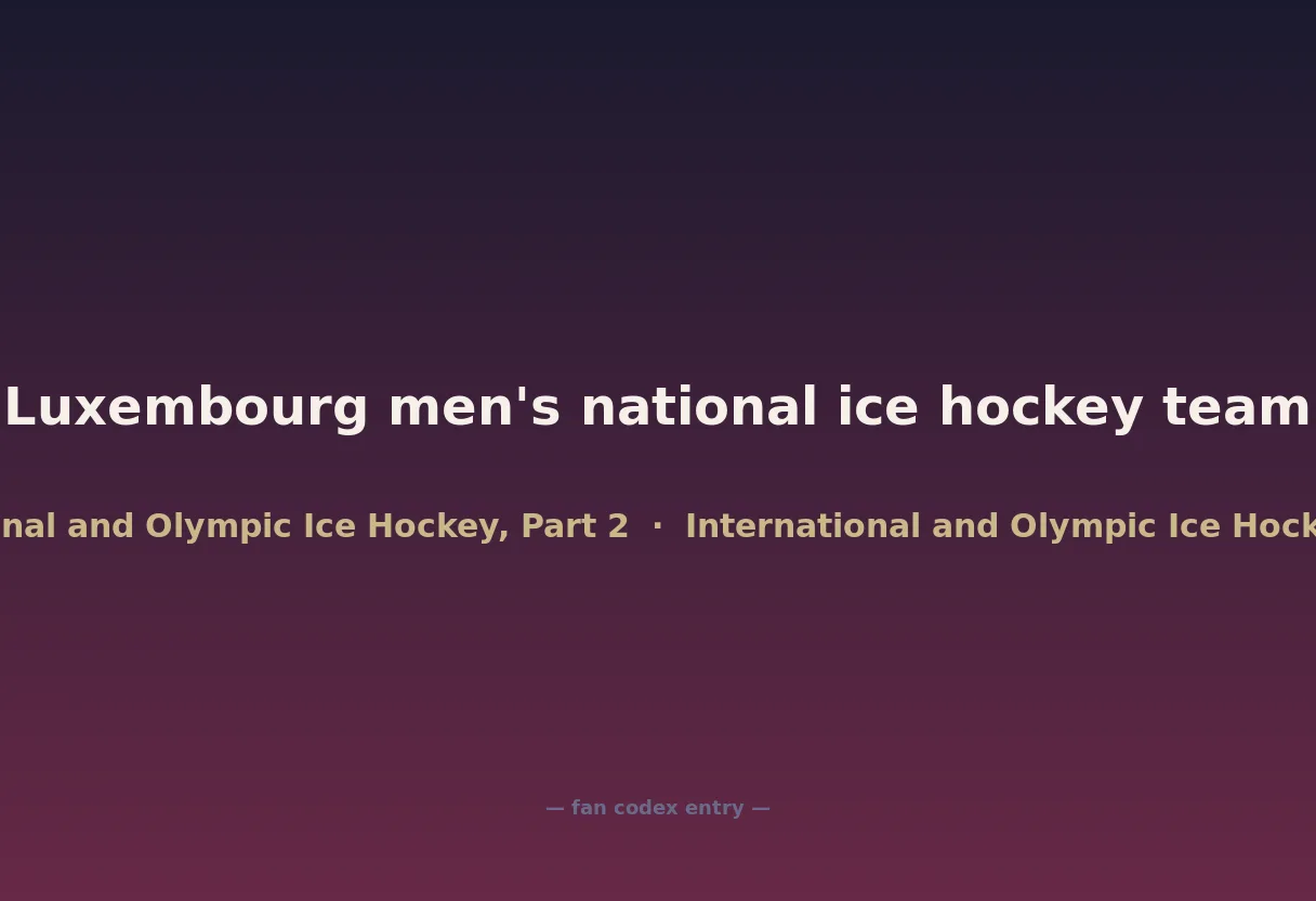 Luxembourg men's national ice hockey team