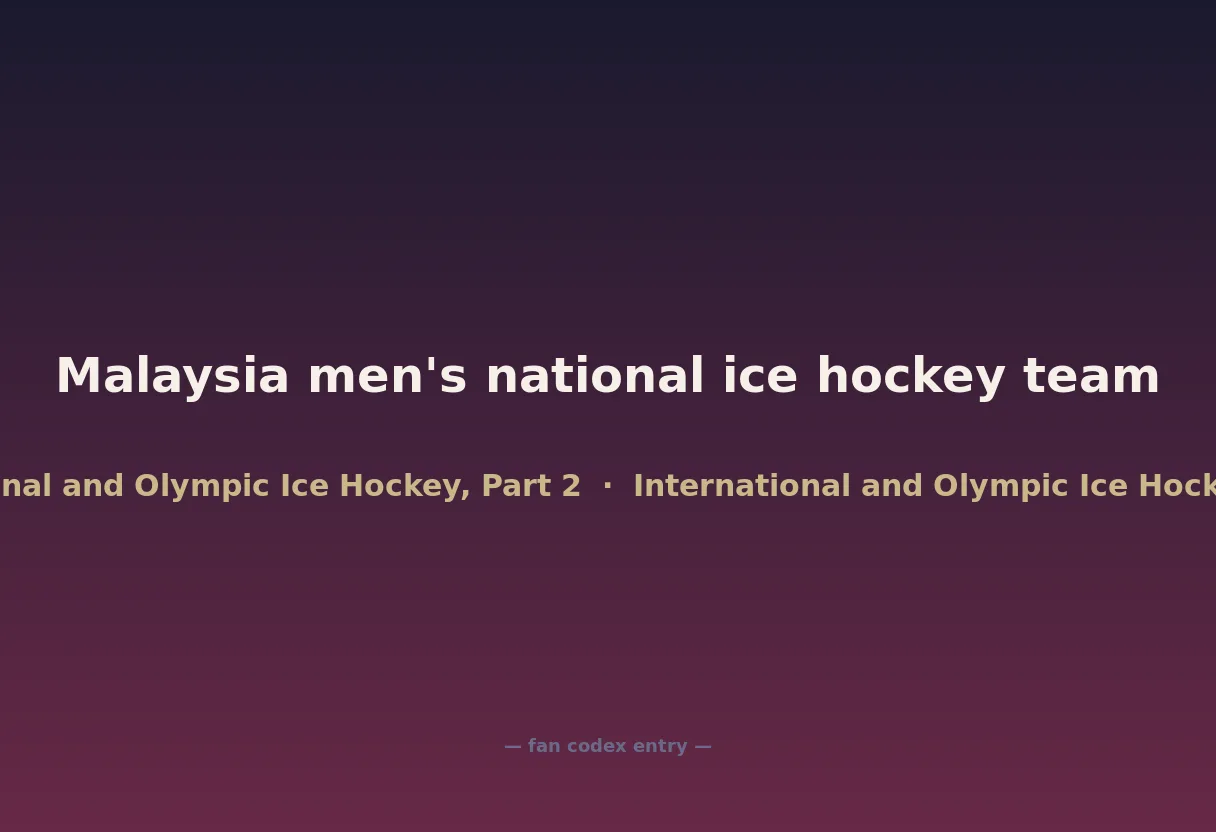 Malaysia men's national ice hockey team