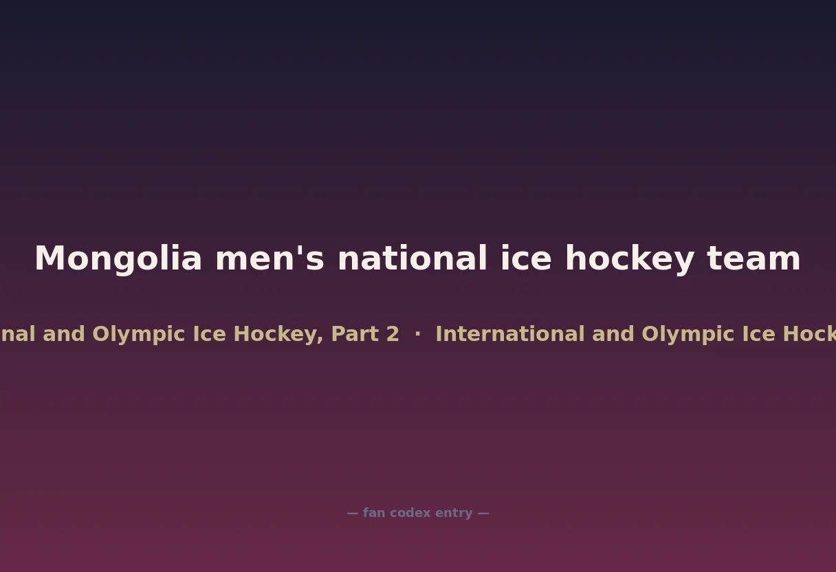 Mongolia men's national ice hockey team