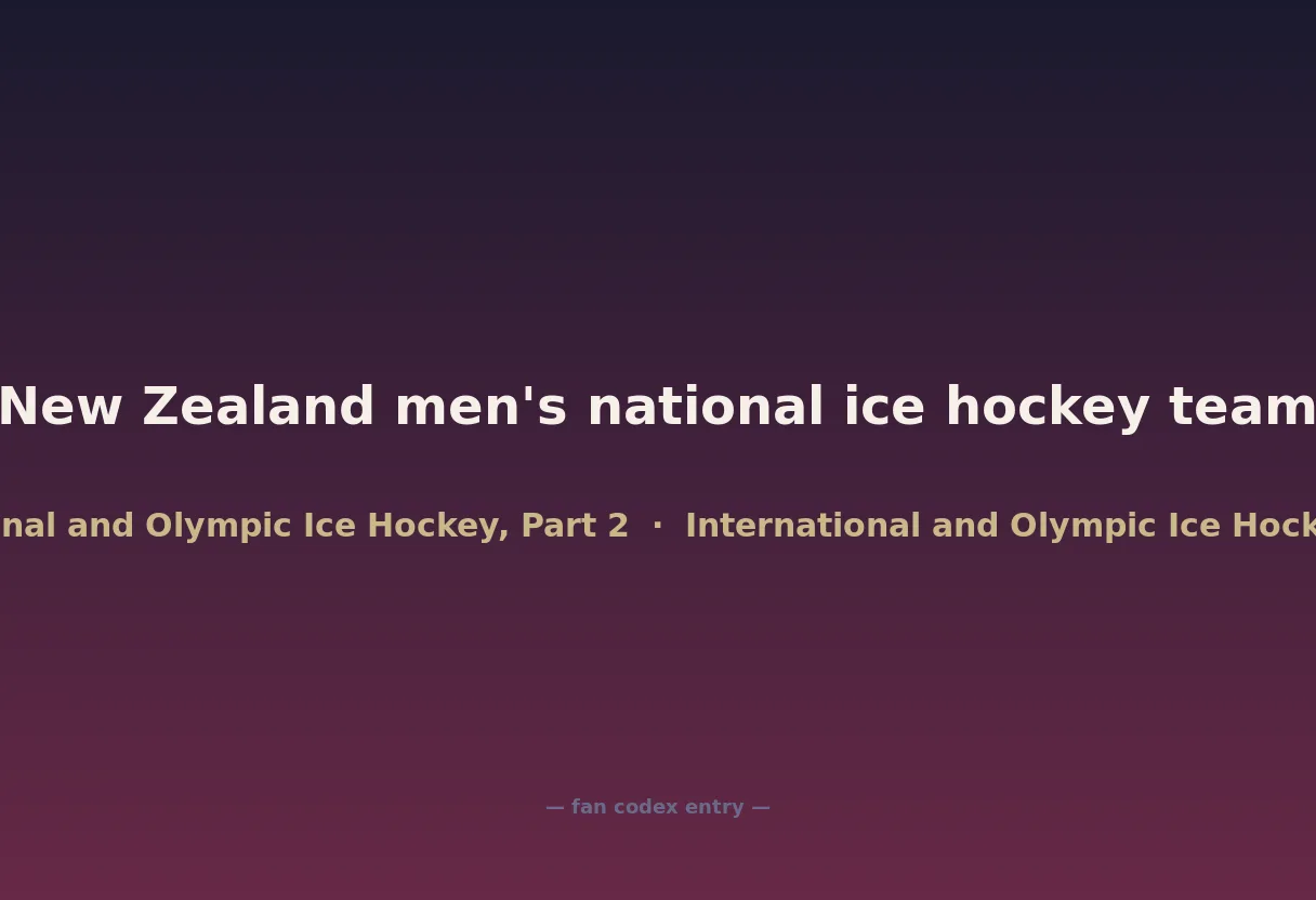 New Zealand men's national ice hockey team