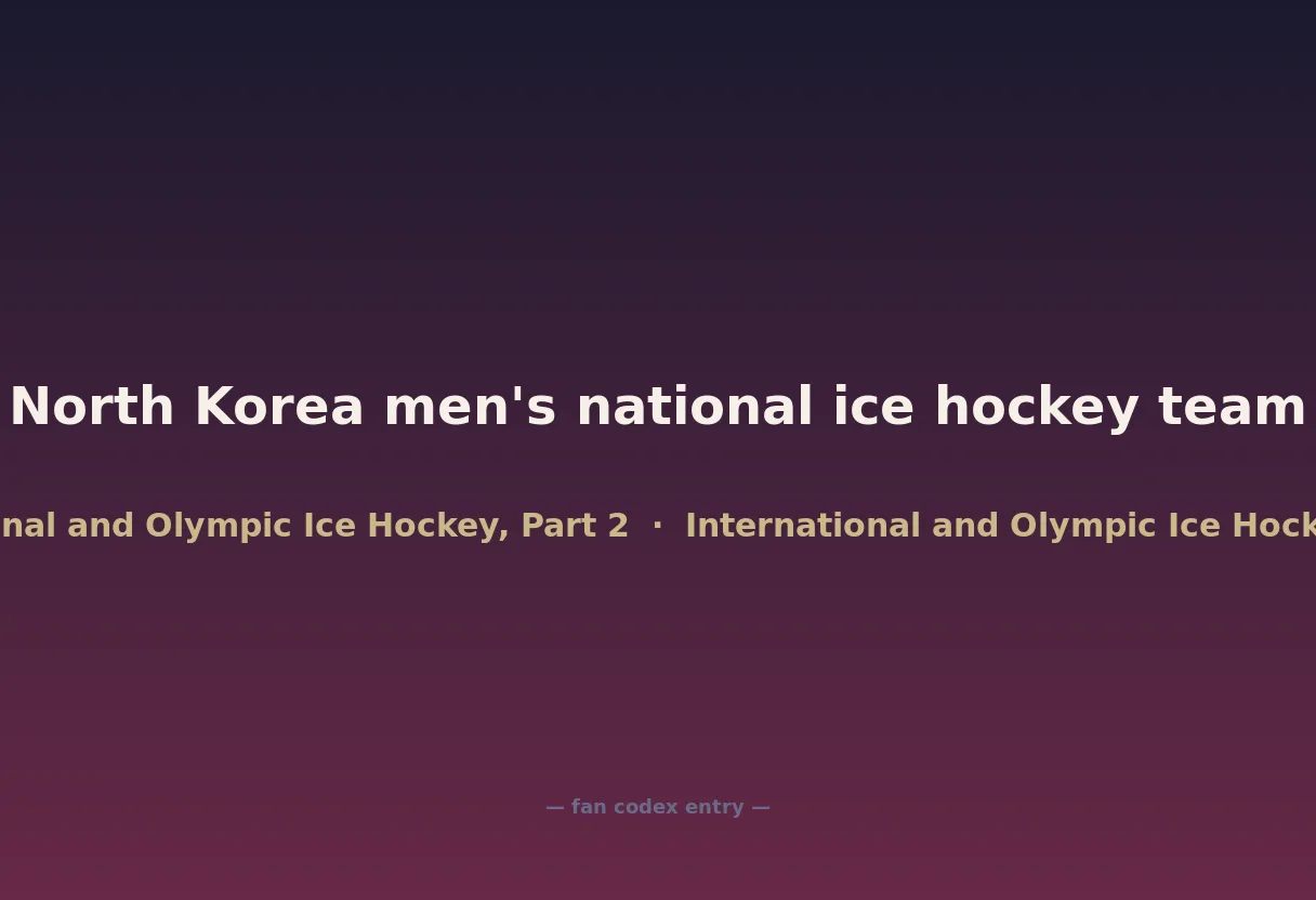 North Korea men's national ice hockey team
