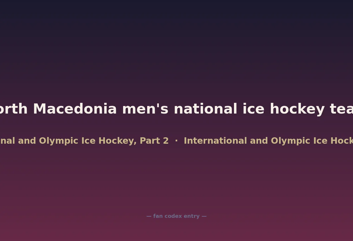 North Macedonia men's national ice hockey team