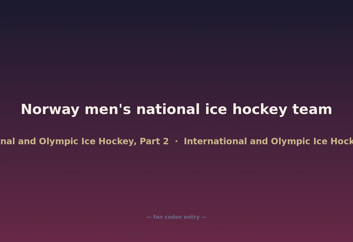 Norway men's national ice hockey team