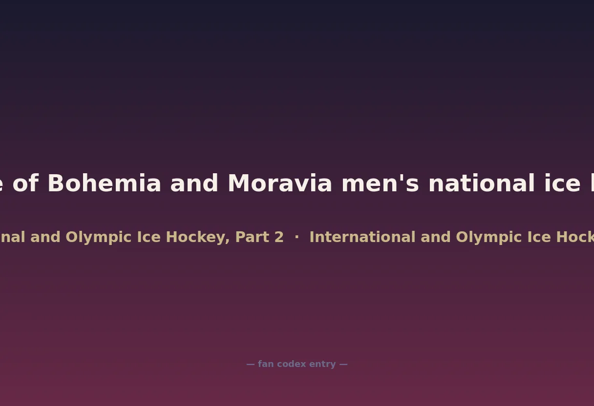 Protectorate of Bohemia and Moravia men's national ice hockey team