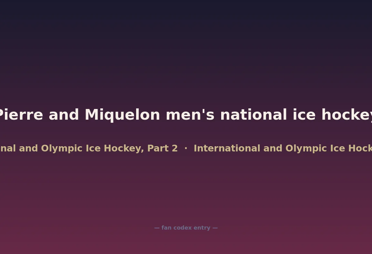 Saint Pierre and Miquelon men's national ice hockey team