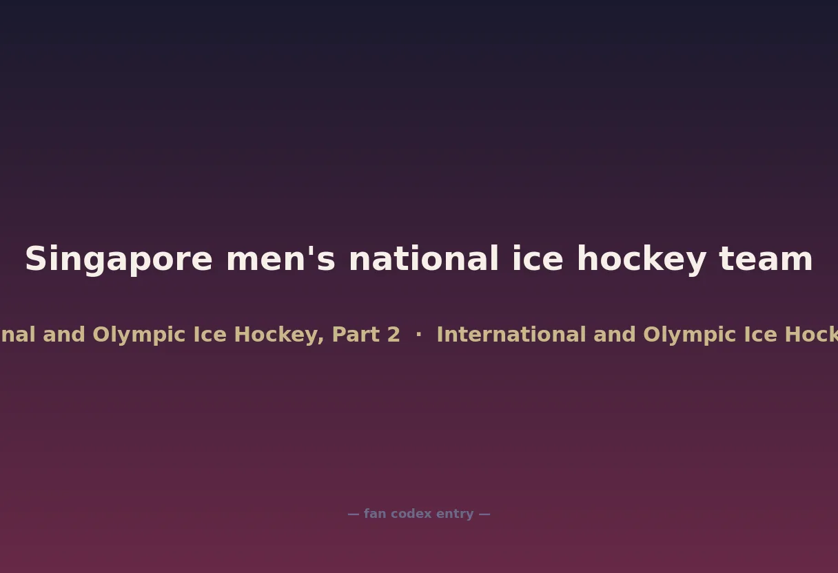 Singapore men's national ice hockey team