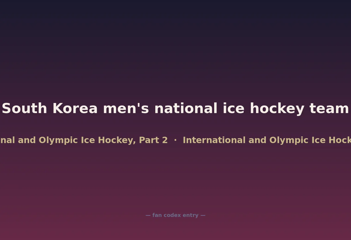 South Korea men's national ice hockey team
