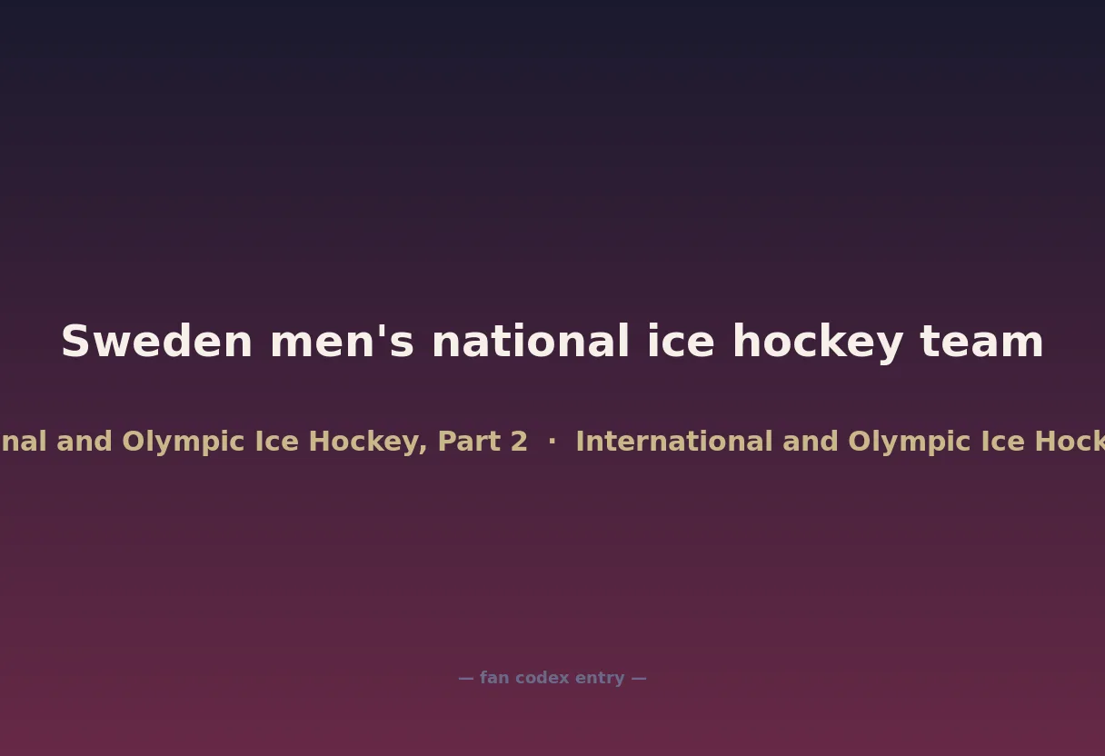 Sweden men's national ice hockey team