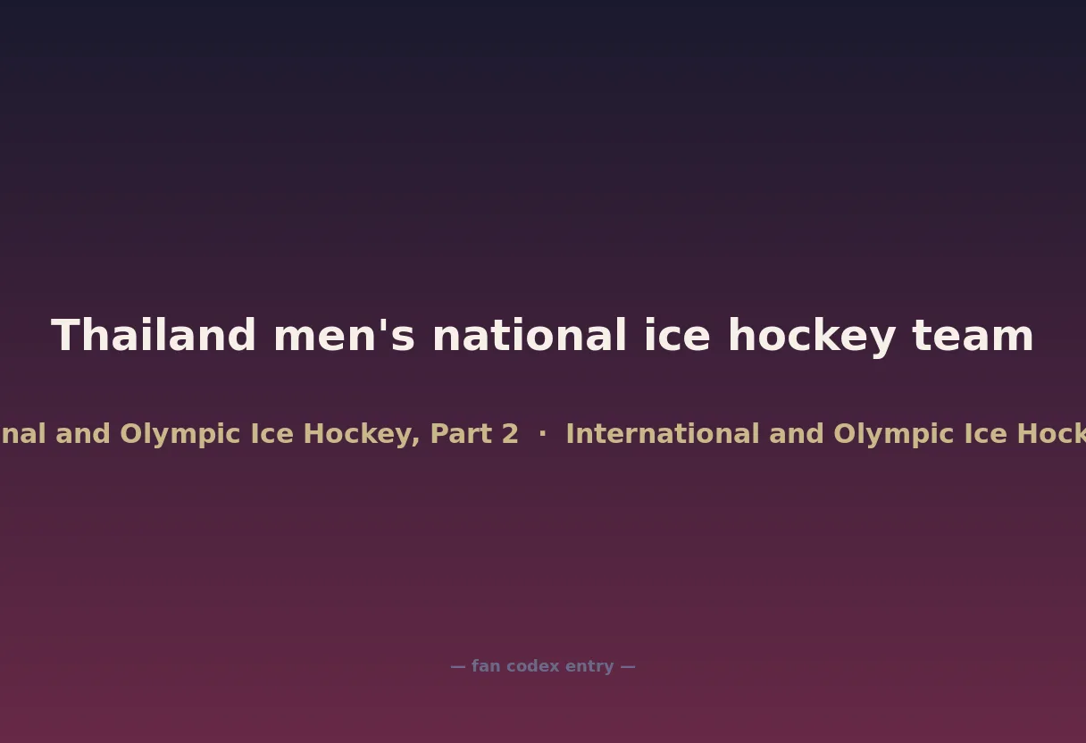 Thailand men's national ice hockey team