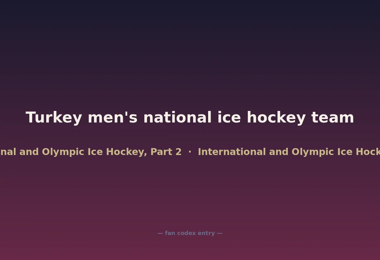 Turkey men's national ice hockey team
