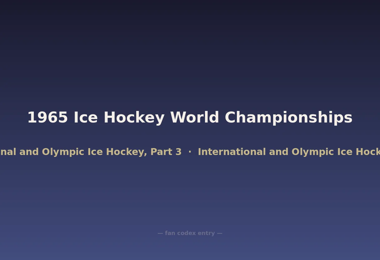1965 Ice Hockey World Championships