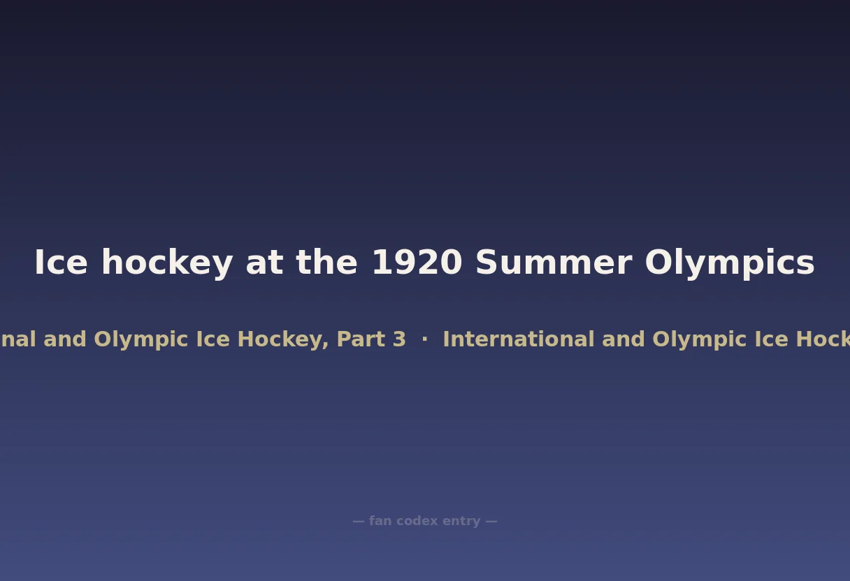 Ice hockey at the 1920 Summer Olympics