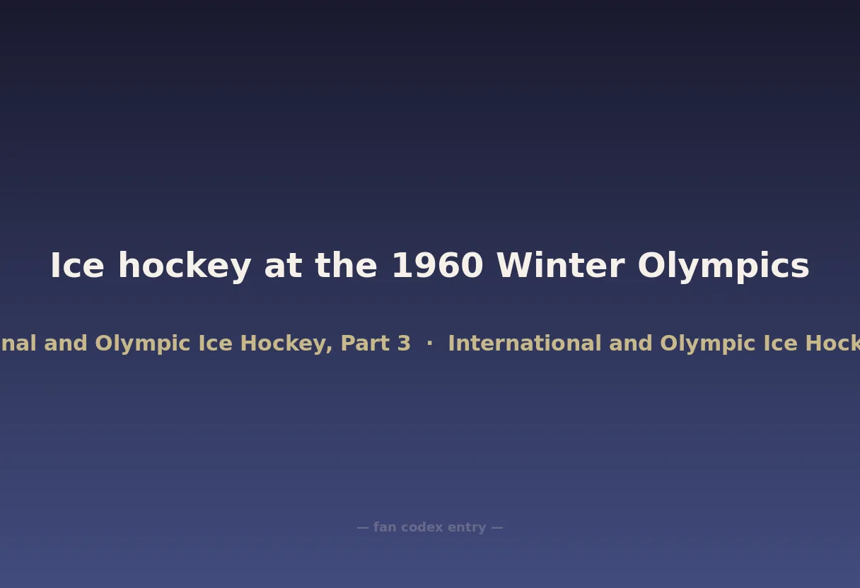 Ice hockey at the 1960 Winter Olympics