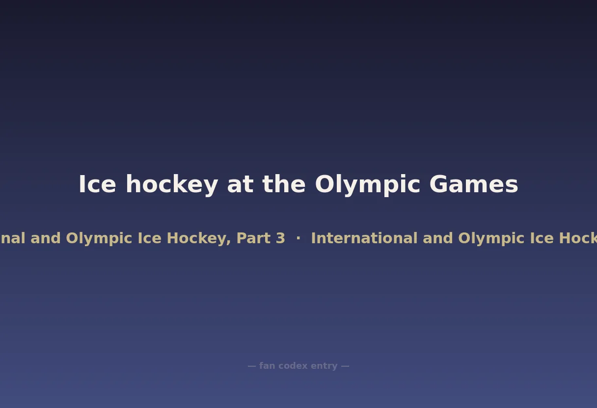Ice hockey at the Olympic Games