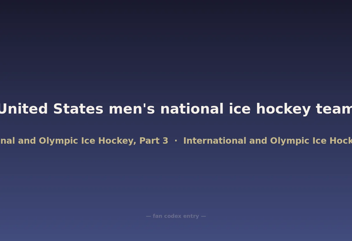 United States men's national ice hockey team