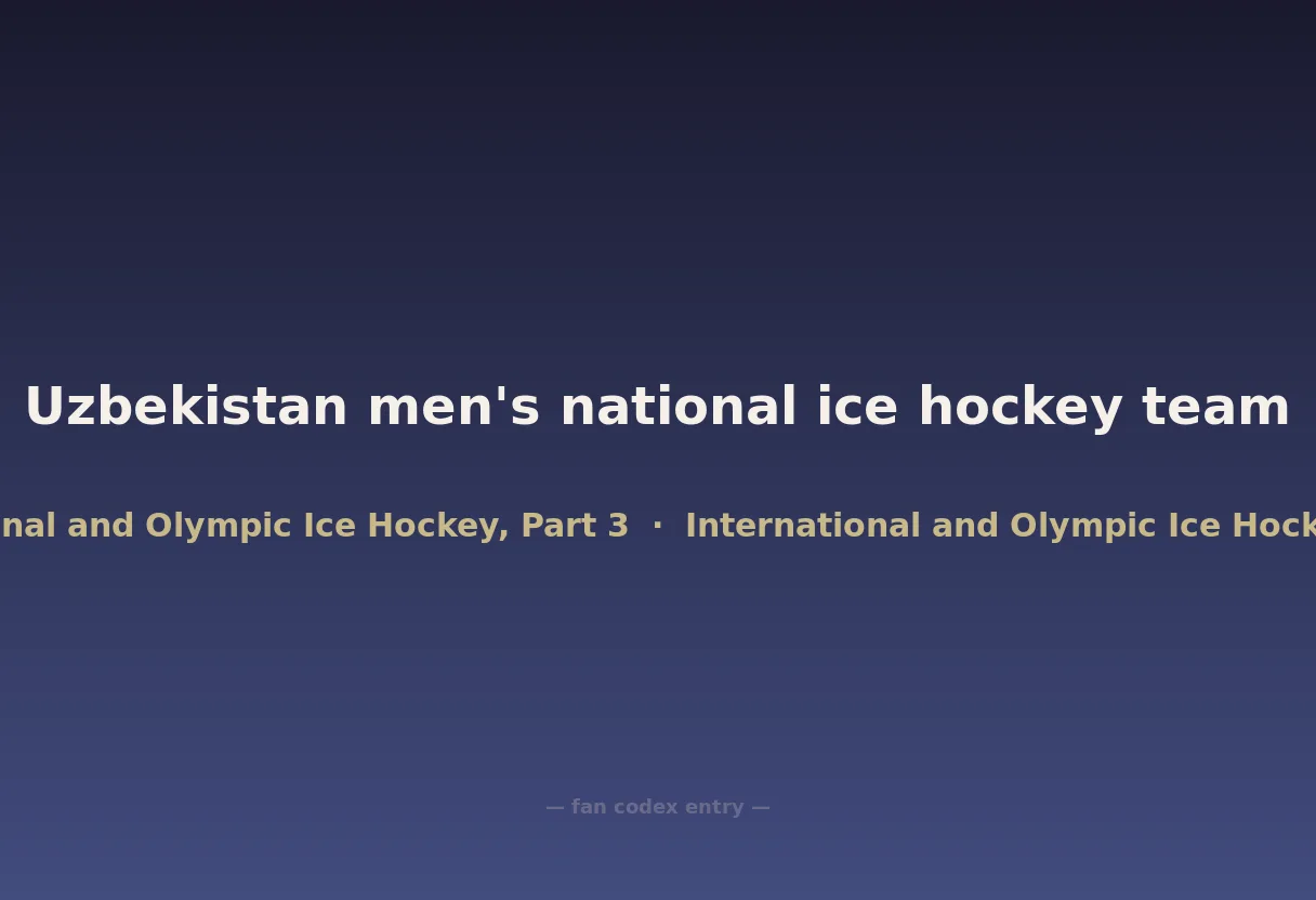 Uzbekistan men's national ice hockey team