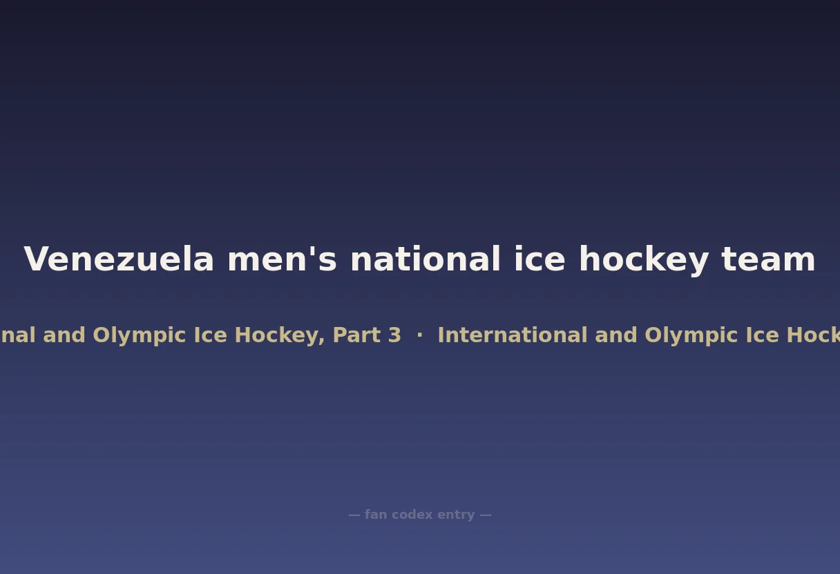 Venezuela men's national ice hockey team