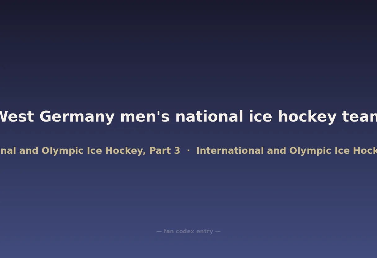 West Germany men's national ice hockey team