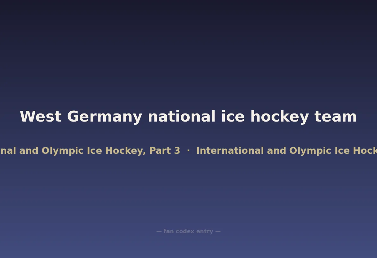 West Germany national ice hockey team