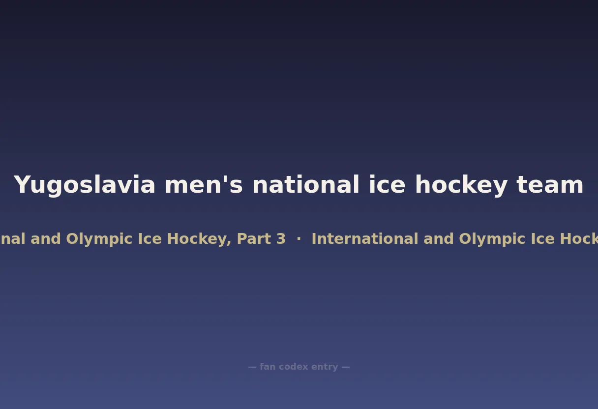 Yugoslavia men's national ice hockey team