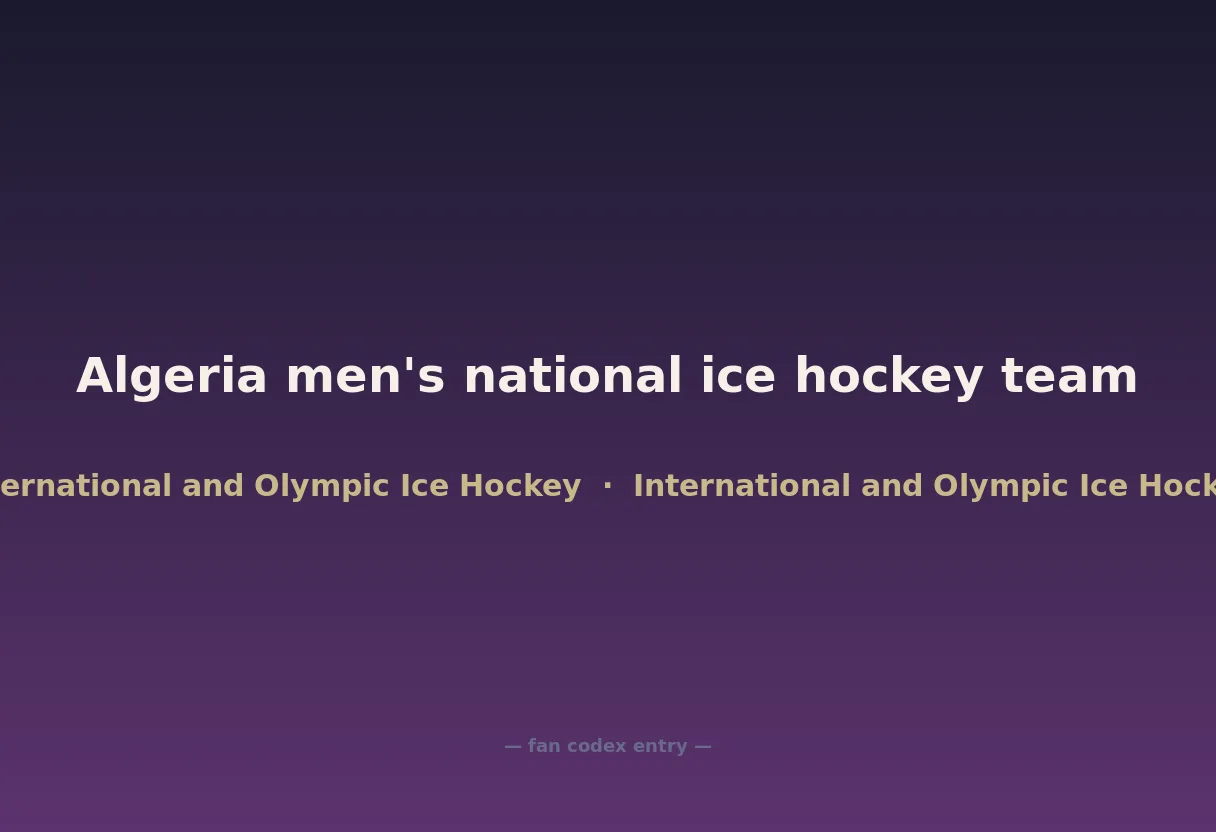 Algeria men's national ice hockey team