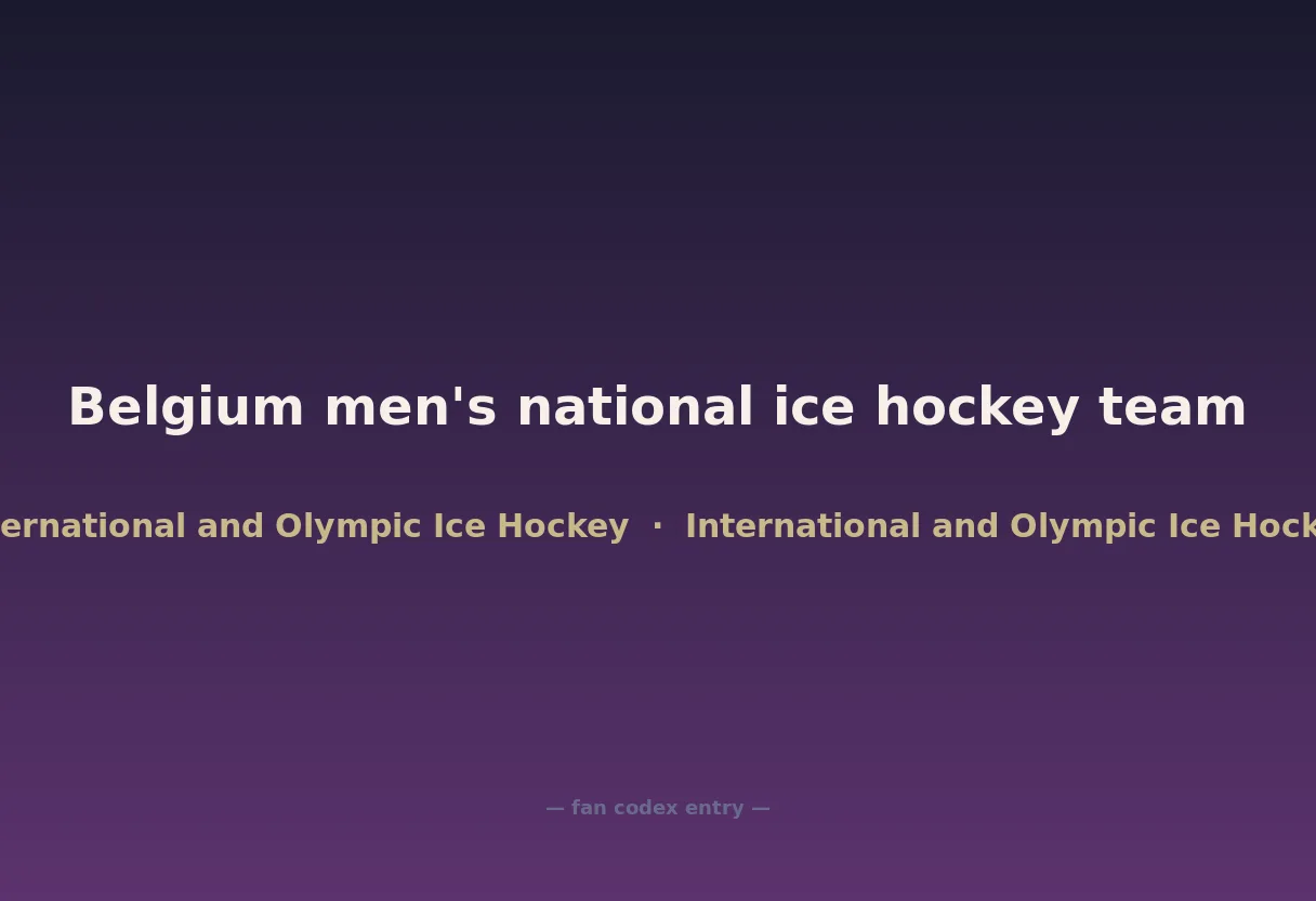 Belgium men's national ice hockey team