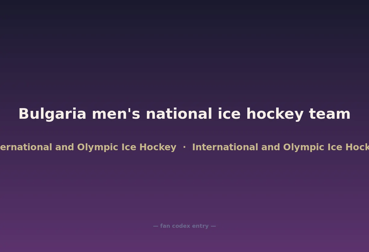 Bulgaria men's national ice hockey team