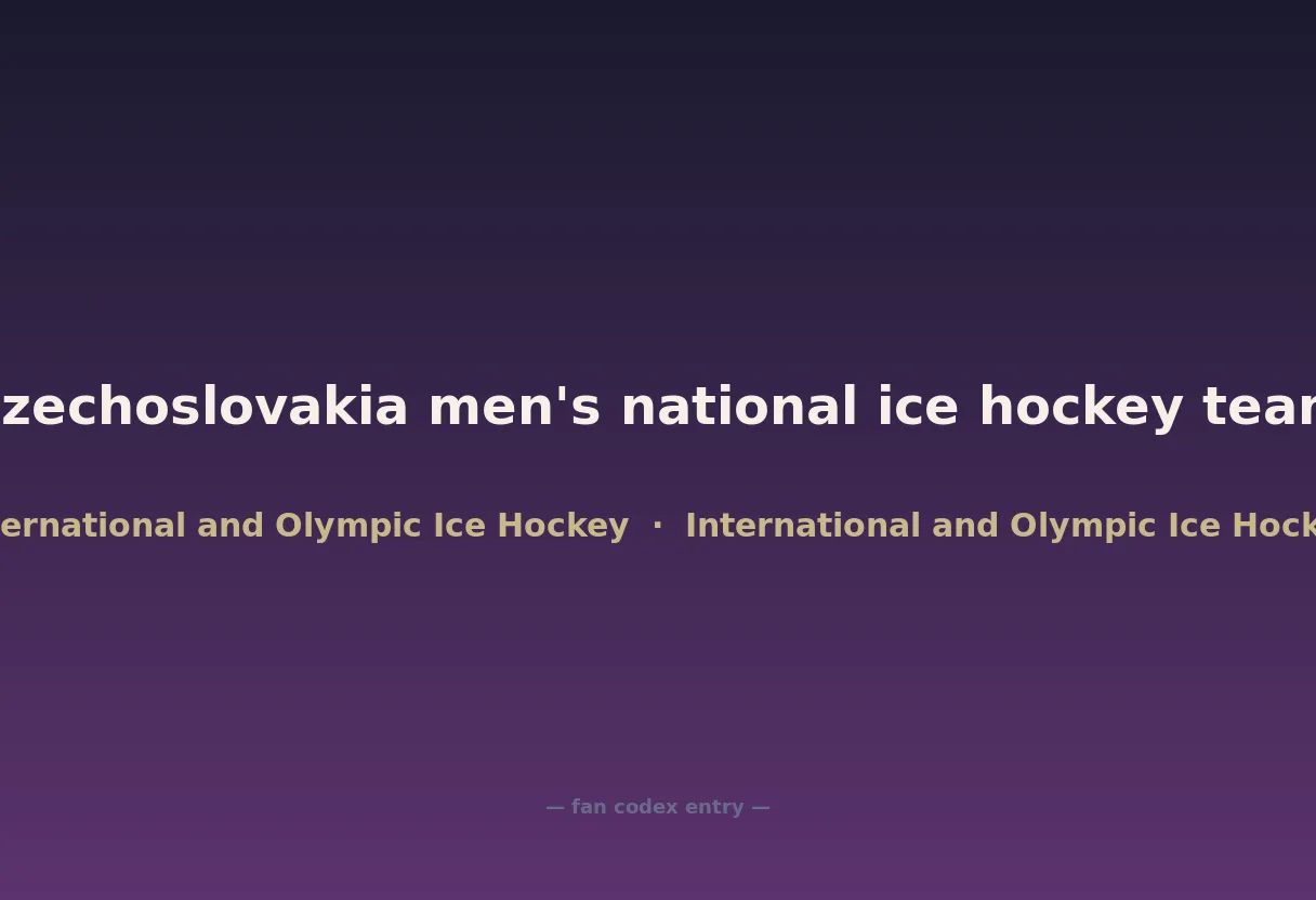 Czechoslovakia men's national ice hockey team