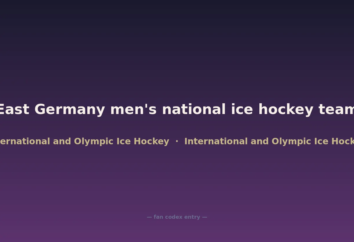 East Germany men's national ice hockey team