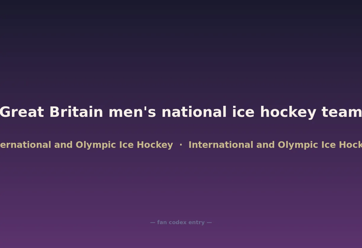 Great Britain men's national ice hockey team