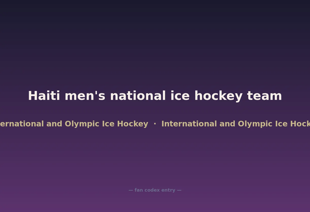 Haiti men's national ice hockey team