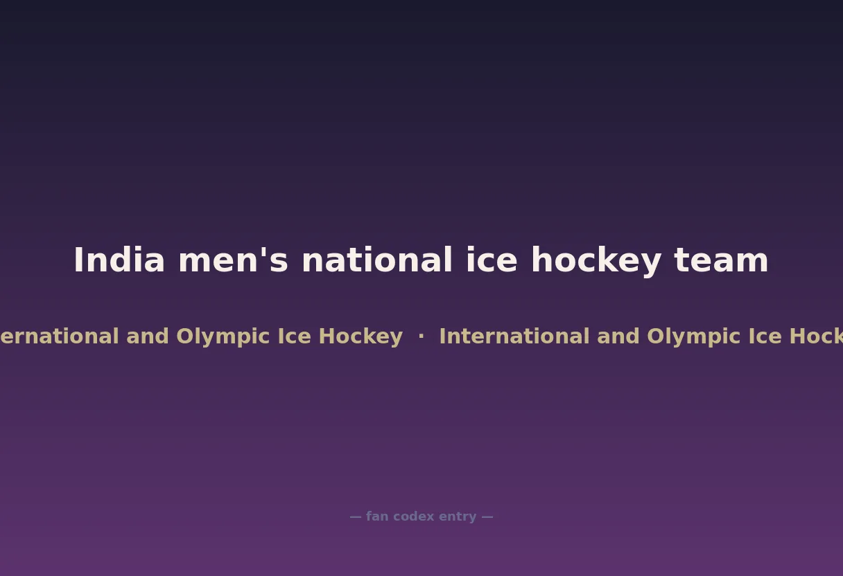 India men's national ice hockey team