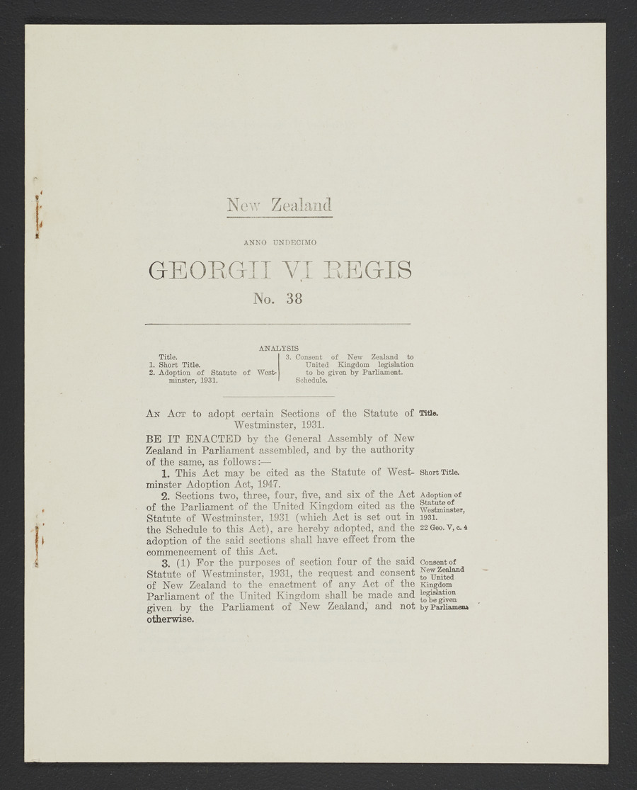 Statute of Westminster 1931