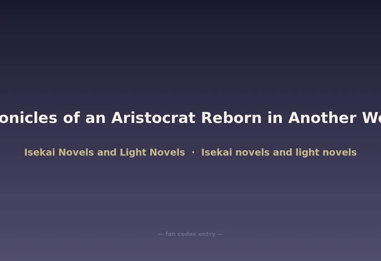 Chronicles of an Aristocrat Reborn in Another World