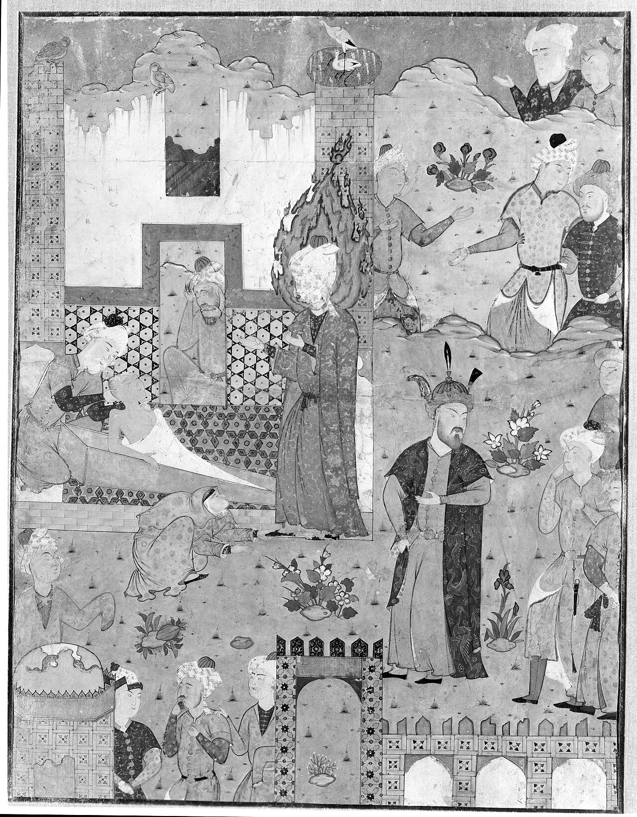 "Muhammad Revives the Sick Boy", Folio from a Falnama (Book of Omens) of Ja'far al-Sadiq MET