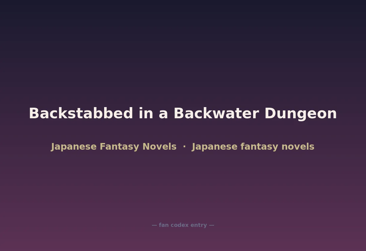 Backstabbed in a Backwater Dungeon