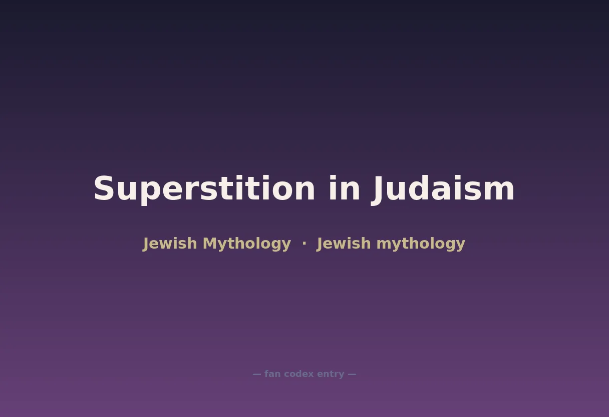 Superstition in Judaism
