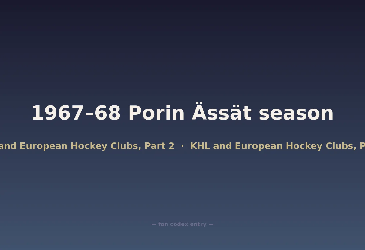 1967–68 Porin Ässät season