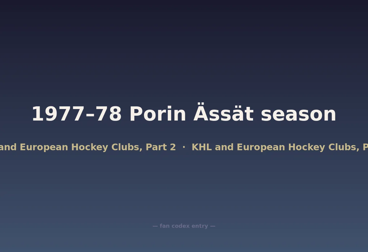 1977–78 Porin Ässät season