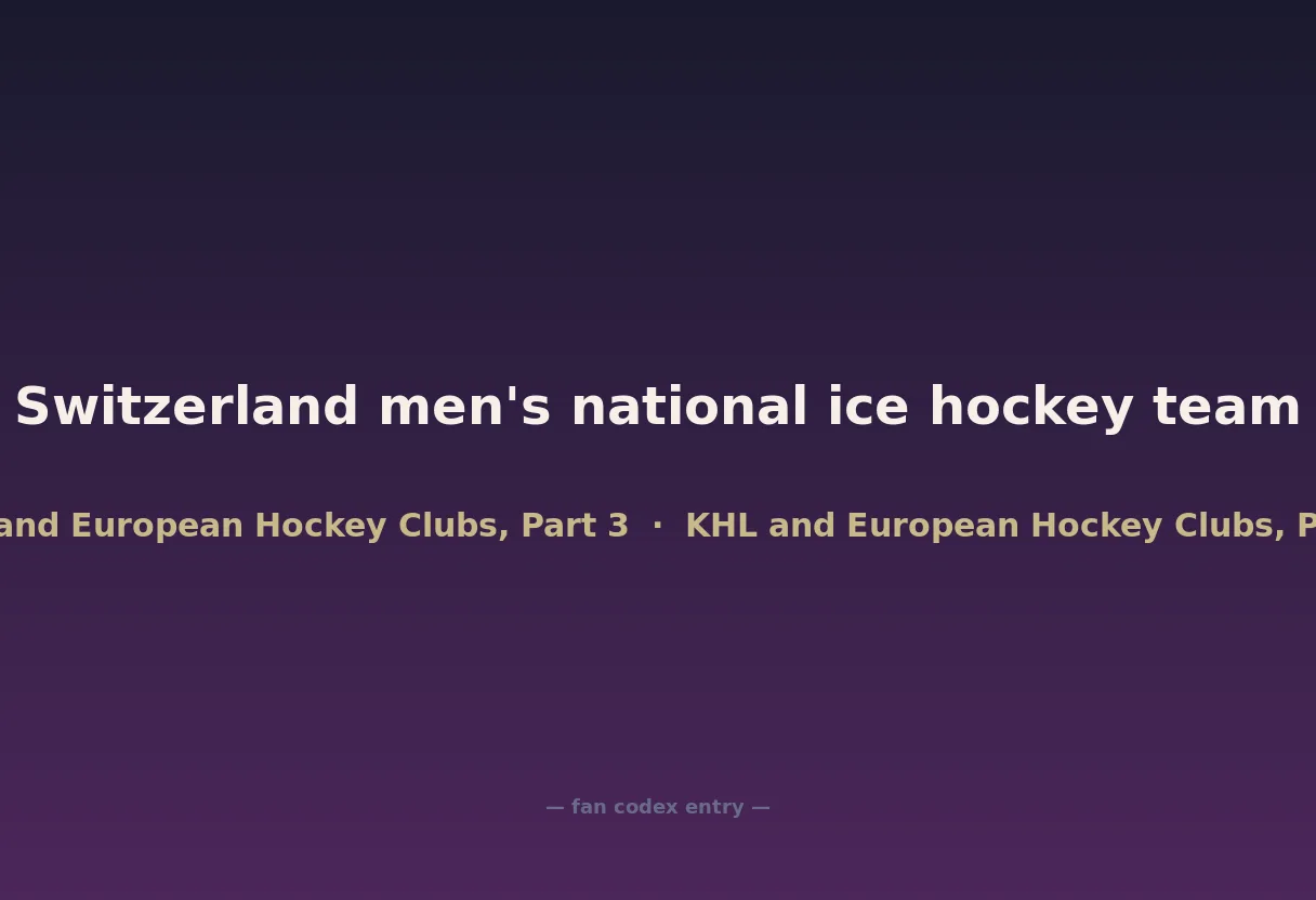 Switzerland men's national ice hockey team