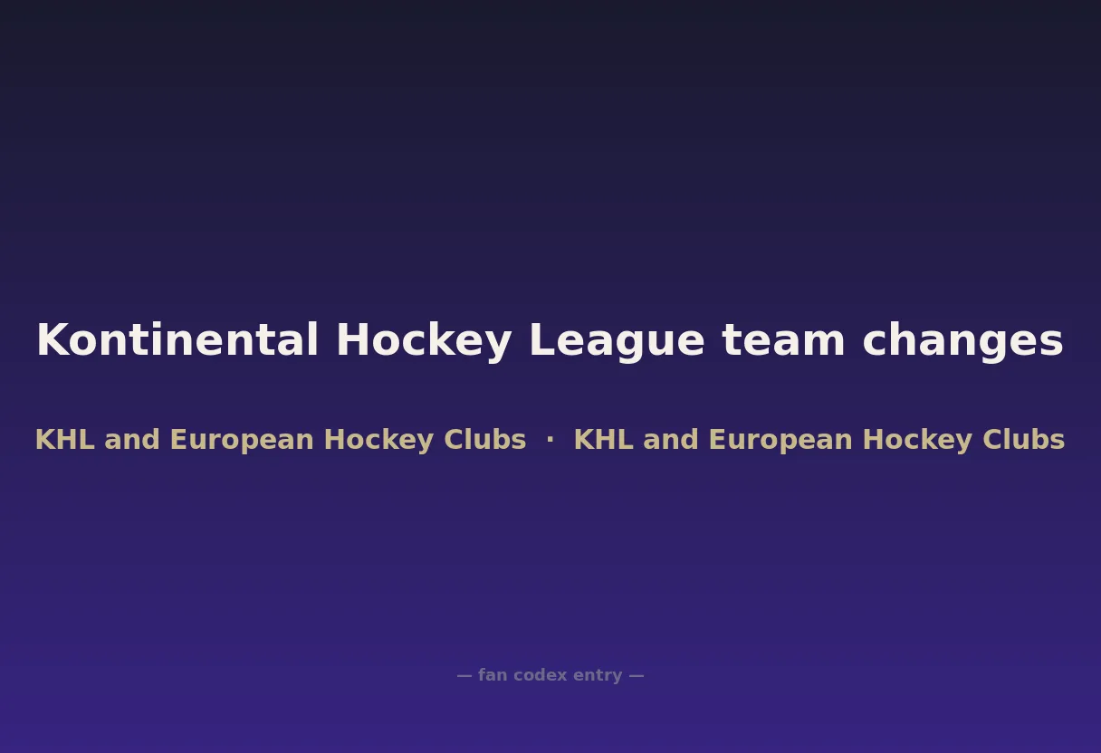 Kontinental Hockey League team changes