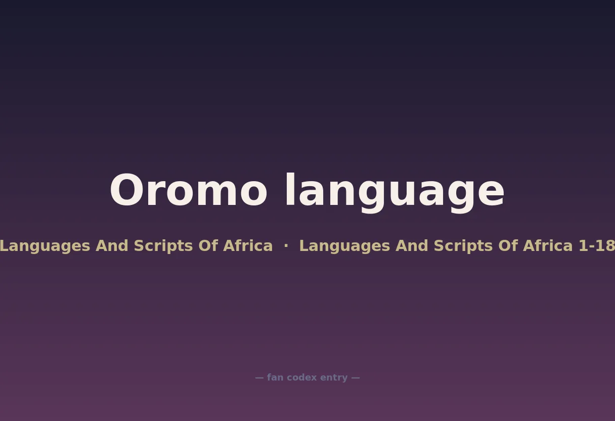 Oromo language
