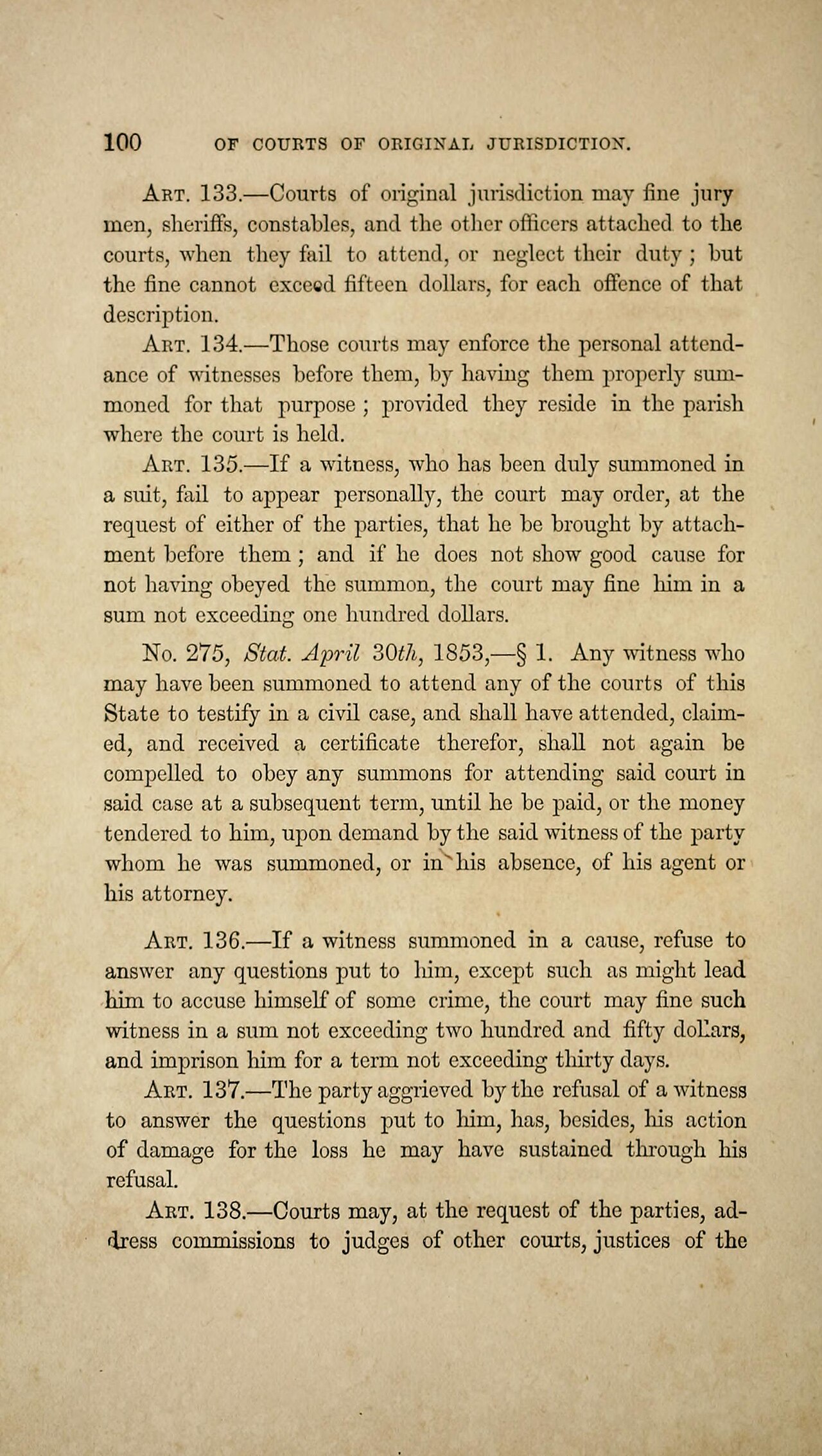 Code of practice in civil cases for the state of Louisiana - with the statutory amendments from 1825 to 1853, inclusive; and references to the decisions of the Supreme court of Loui - DPLA - 9f33cf64714a72551e423f00e9b991d7 (page 105)