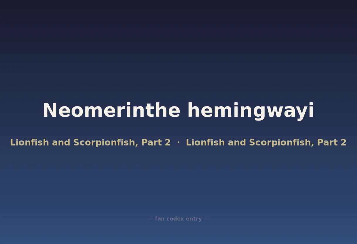 Neomerinthe hemingwayi