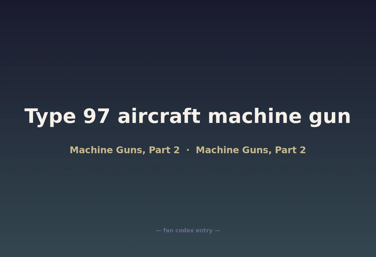 Type 97 aircraft machine gun
