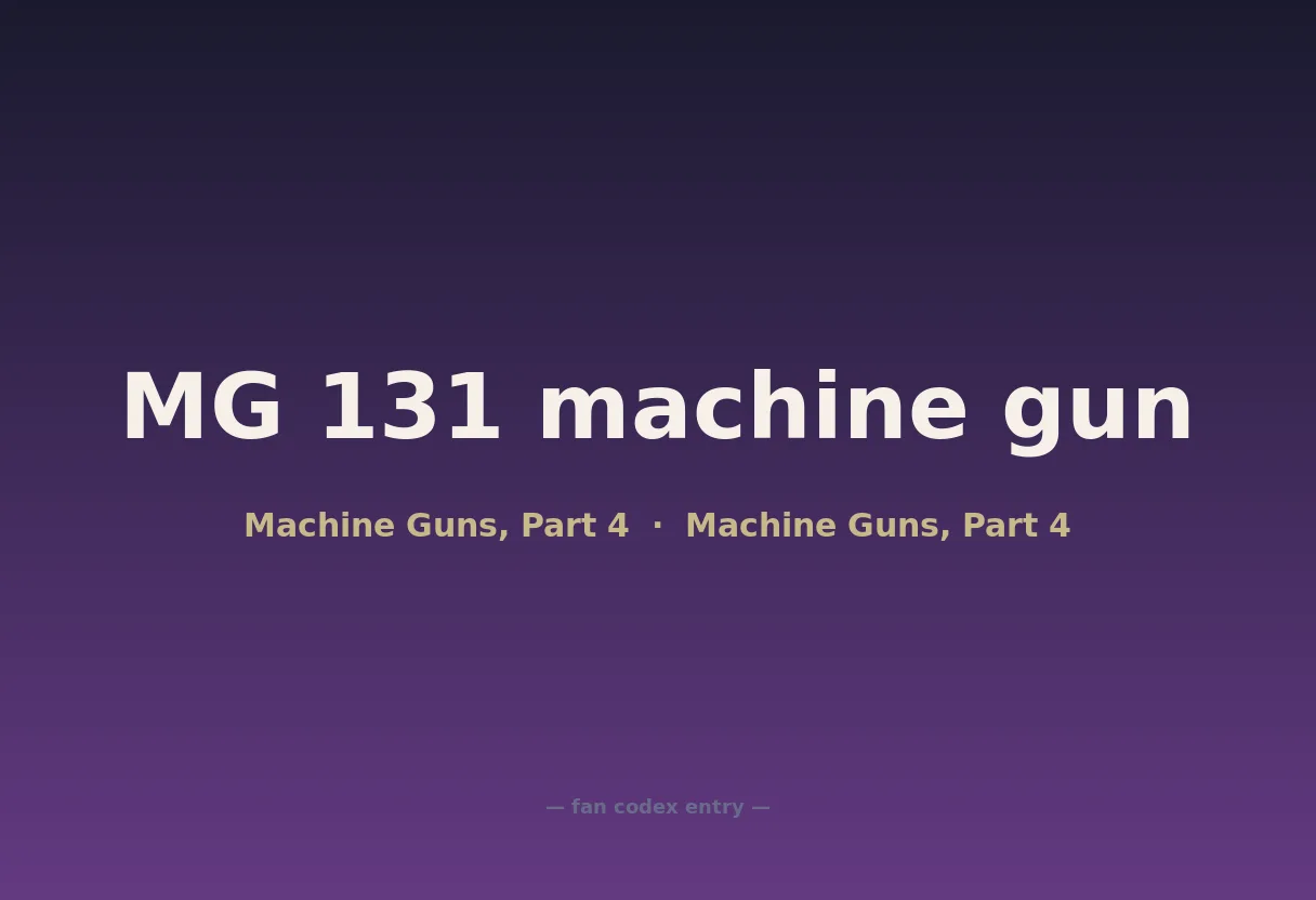 MG 131 machine gun