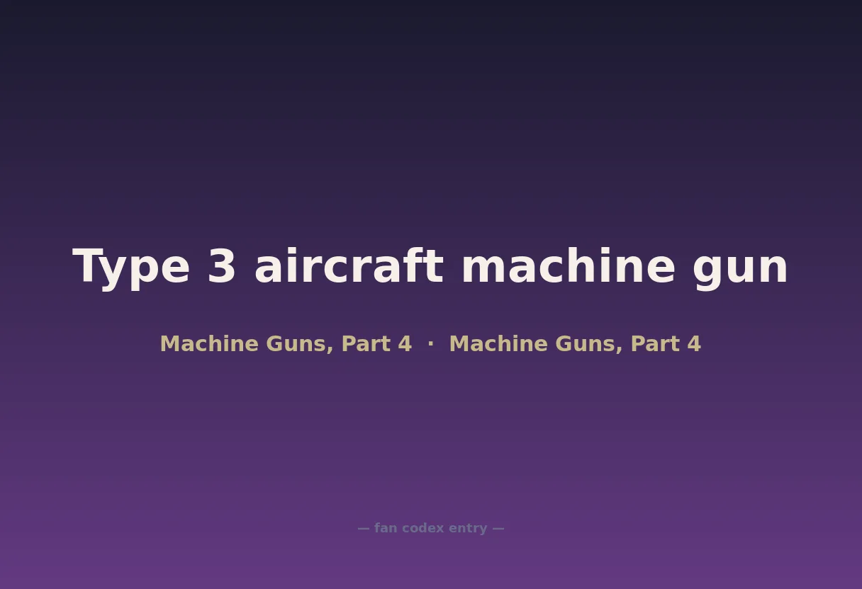 Type 3 aircraft machine gun